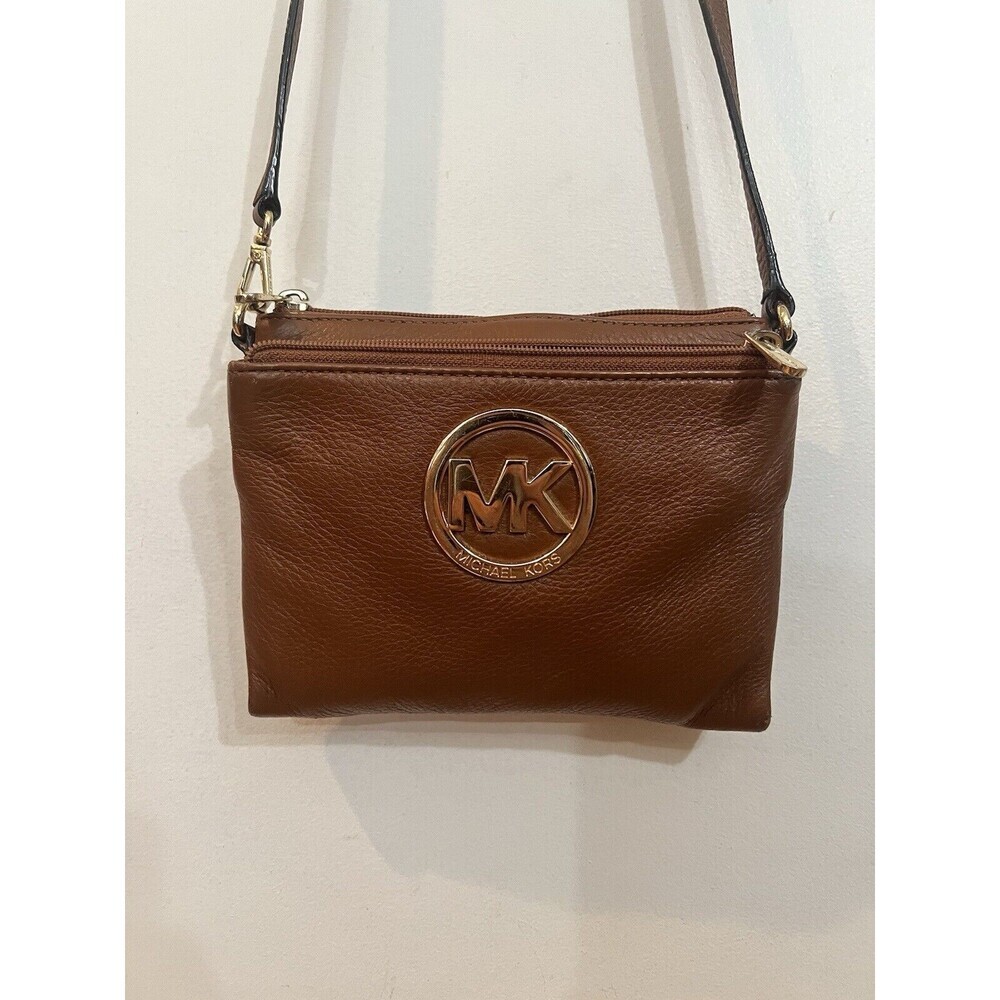 Michael Kors Camel Leather Jet Set Crossbody Bag